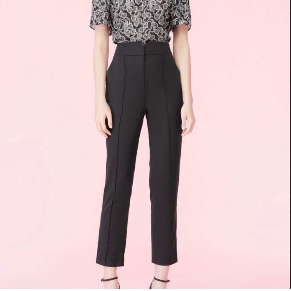 Rebecca Taylor Ottoman Notch Stretch Black High Waist Dress Pants Work Career 6